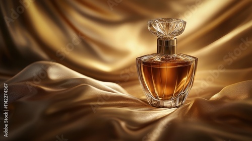 Wallpaper Mural A luxurious perfume bottle set against a backdrop of silk fabric, with soft lighting that enhances the bottle design and the allure of the fragrance contained within Torontodigital.ca