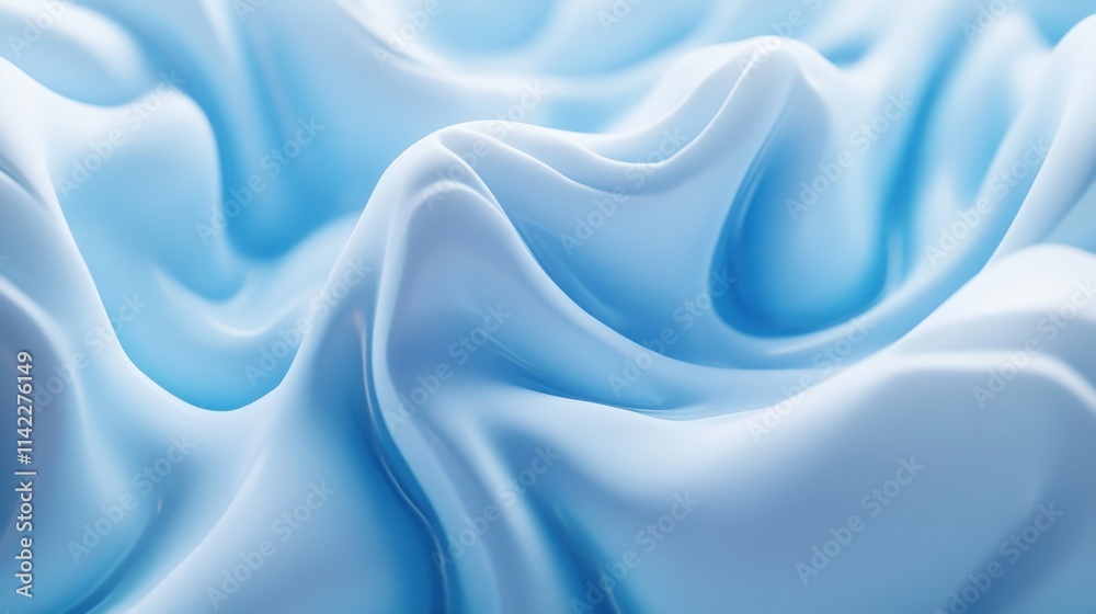 Obraz premium Abstract Blue Draped Fabric Soft Waves