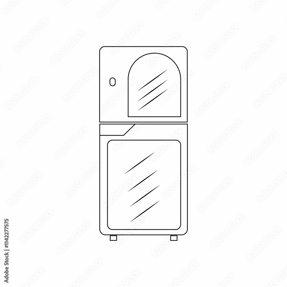 simple refrigerator icon modern glass door vector simple refrigerator icon modern glass door vector