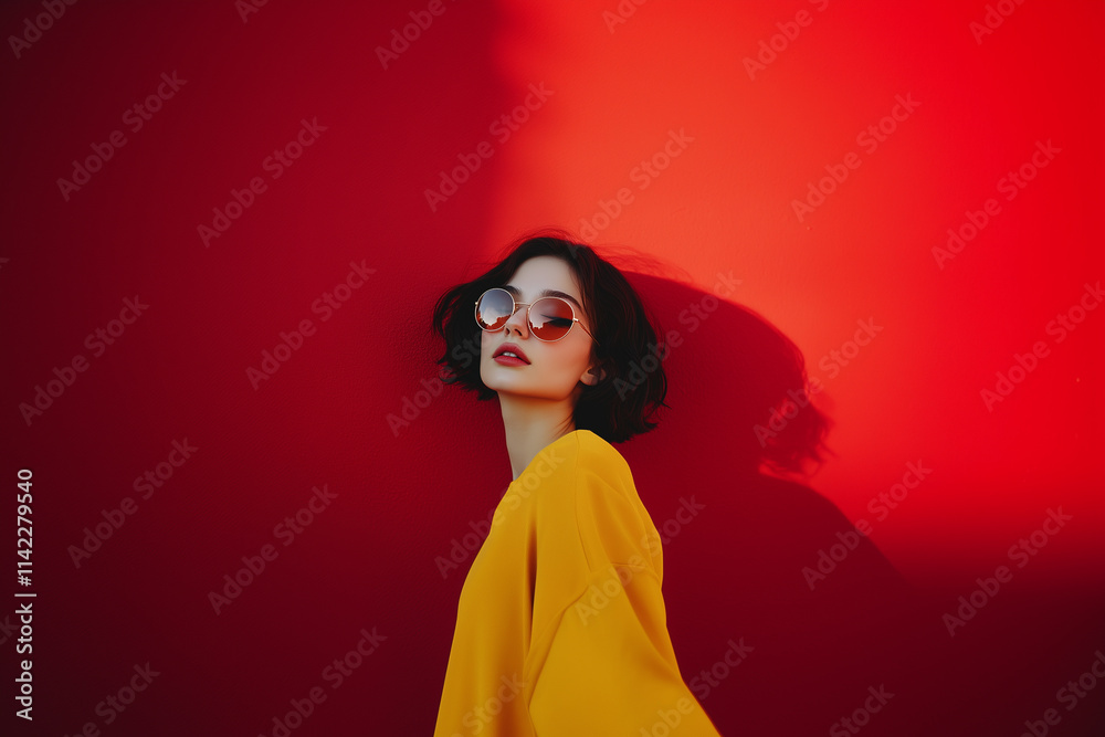 Vibrant Fashion Against Bold Background Vibrant Fashion Against Bold Background