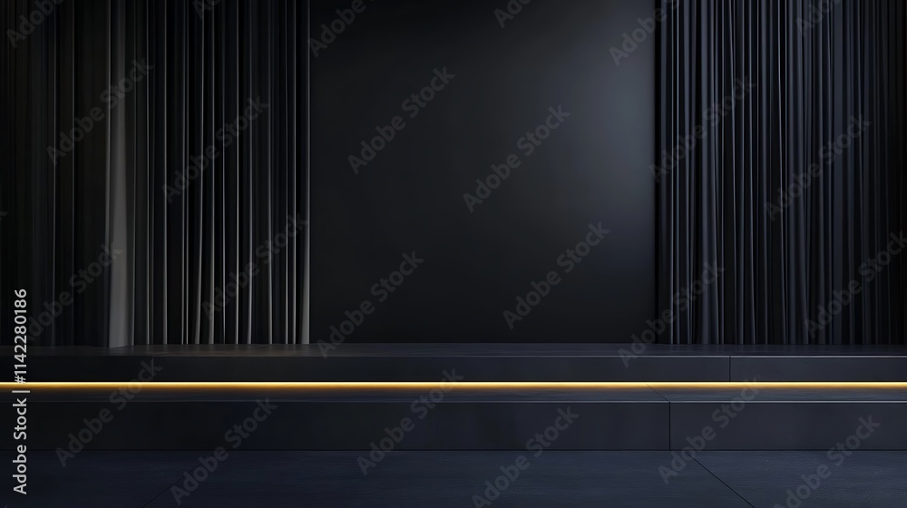 Minimalistic luxury black background with no textures, creating an exclusive and clean aesthetic for high end advertising