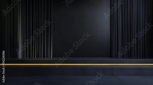 Obraz na płótnie Minimalistic luxury black background with no textures, creating an exclusive and clean aesthetic for high end advertising w salonie