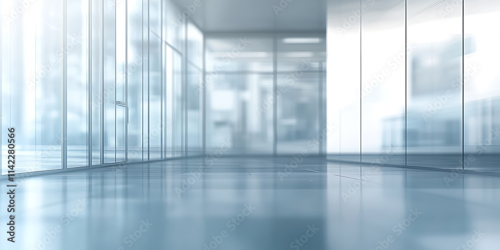 Minimal office background with blurred glass walls, modern corporate vibe