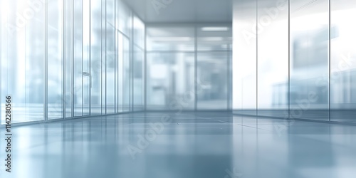 Obraz na płótnie Minimal office background with blurred glass walls, modern corporate vibe w salonie