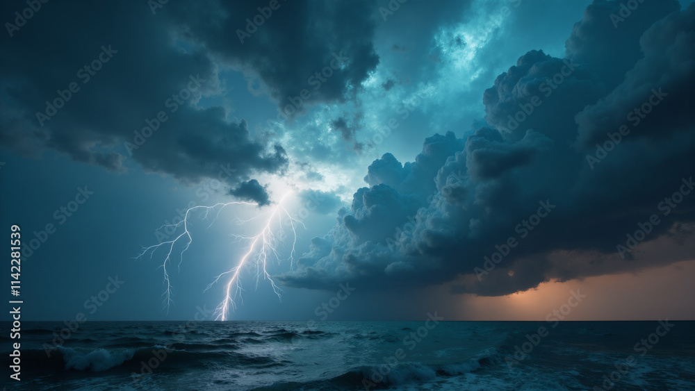 Lightning weather theme. Generative ai. Lightning weather theme. Generative ai.