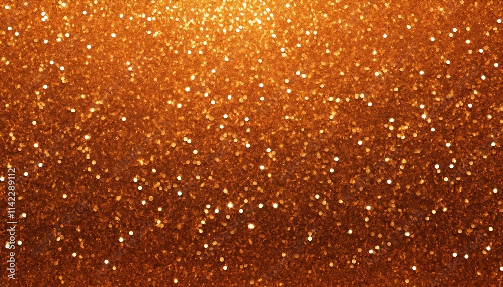 Bright orange glitter paper with radiant sparkling effects