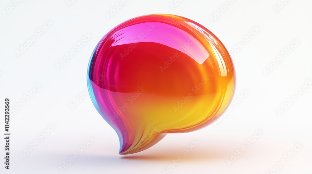 Colorful speech bubble floating on white background Colorful speech bubble floating on white background