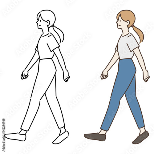 歩く女性