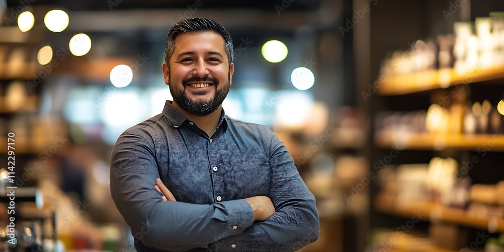 Portrait of a store manager standing proudly in a retail space
