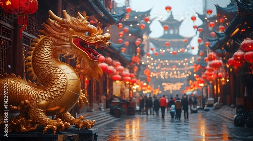 stunning Chinese new years decoration in the city