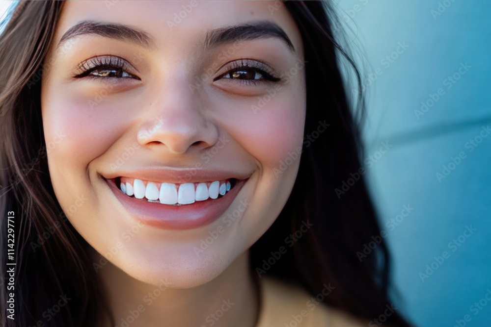 A bright, confident smile showing straight teeth after successful orthodontic treatment. A bright, confident smile showing straight teeth after successful orthodontic treatment.