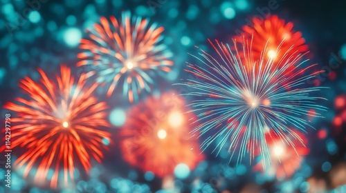 Wallpaper Mural A vibrant display of colorful fireworks illuminating the night sky, creating a festive and celebratory atmosphere. Torontodigital.ca