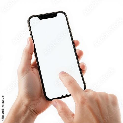 smartphone, blank search screen, mobile phone, search bar concept, holding phone, modern technology, minimalistic design, neutral background, digital search, hands holding smartphone, tech device, mob
