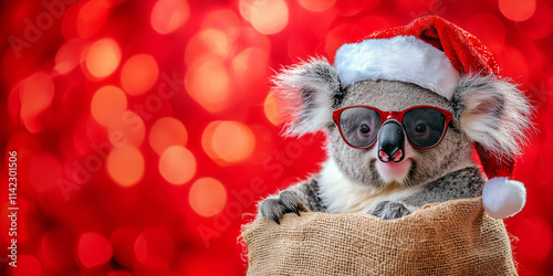 Festive Koala in Holiday Attire