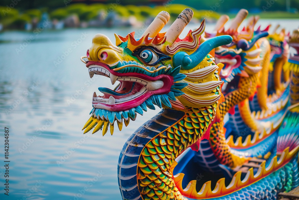 Fototapeta premium Beautiful holiday composition for celebrate chinese dragon boat festival