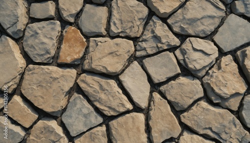 Detailed riverbed stones with varying shapes and earthy tones