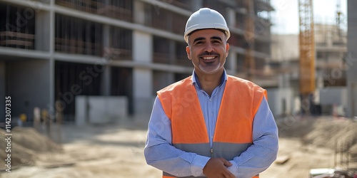 Obraz na płótnie Portrait of a civil engineer standing proudly on a construction site w salonie