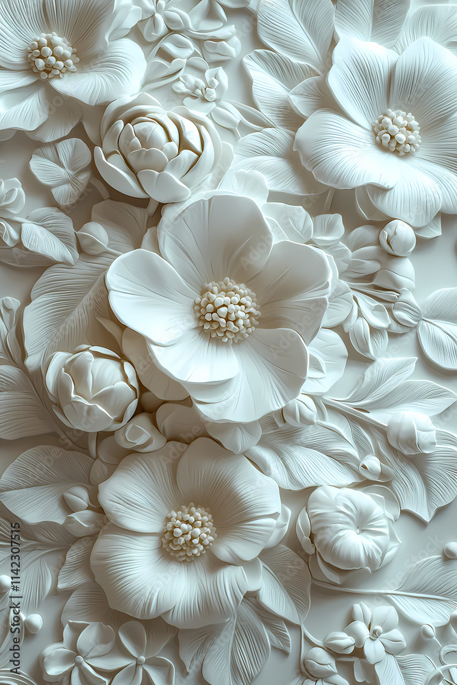 Wallpaper with bas relief in 3D Wallpaper with bas relief in 3D