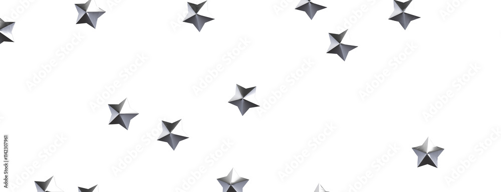Celestial Christmas Symphony: Enthralling 3D Illustration of Falling Holiday Starbursts Celestial Christmas Symphony: Enthralling 3D Illustration of Falling Holiday Starbursts
