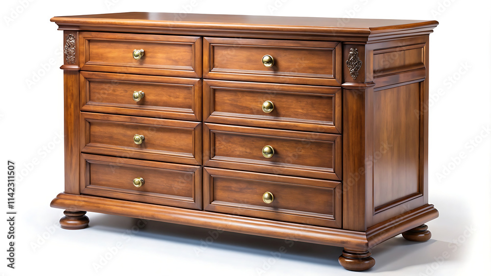 Chest of Drawers on a White Background Chest of Drawers on a White Background