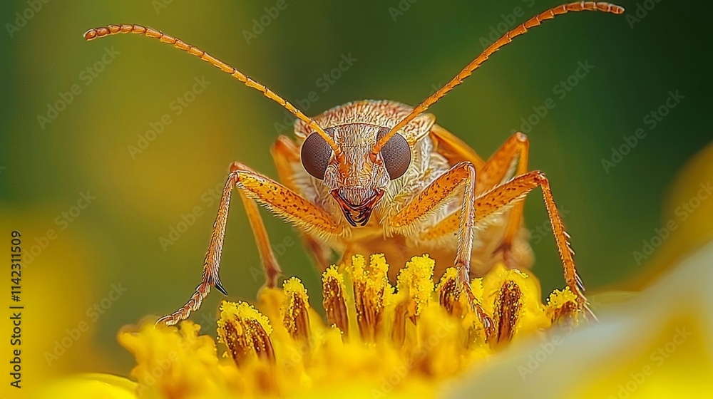 glitch, A high-resolution close-up image showcasing the intricate details and vibrant colors of a bug on a flower petal, highlighting nature's small wonders glitch, A high-resolution close-up image showcasing the intricate details and vibrant colors of a bug on a flower petal, highlighting nature's small wonders