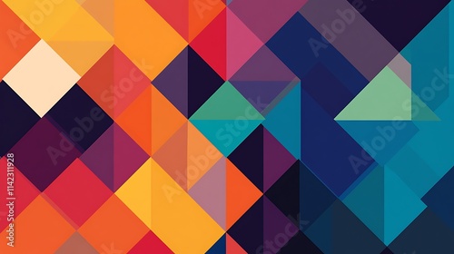 Wallpaper Mural Abstract geometric pattern with vibrant triangles. Torontodigital.ca