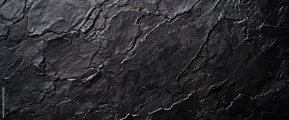 Black background with a dark concrete texture for design and decoration. Background of rough stone or old wall surface, in a dark black color Black background with a dark concrete texture for design and decoration. Background of rough stone or old wall surface, in a dark black color