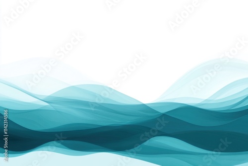 Abstract seaside flow in turquoise and teal, deep blue water design. Visual asset showcasing blue and white tides for marine background. Perfect canvas for text placement
