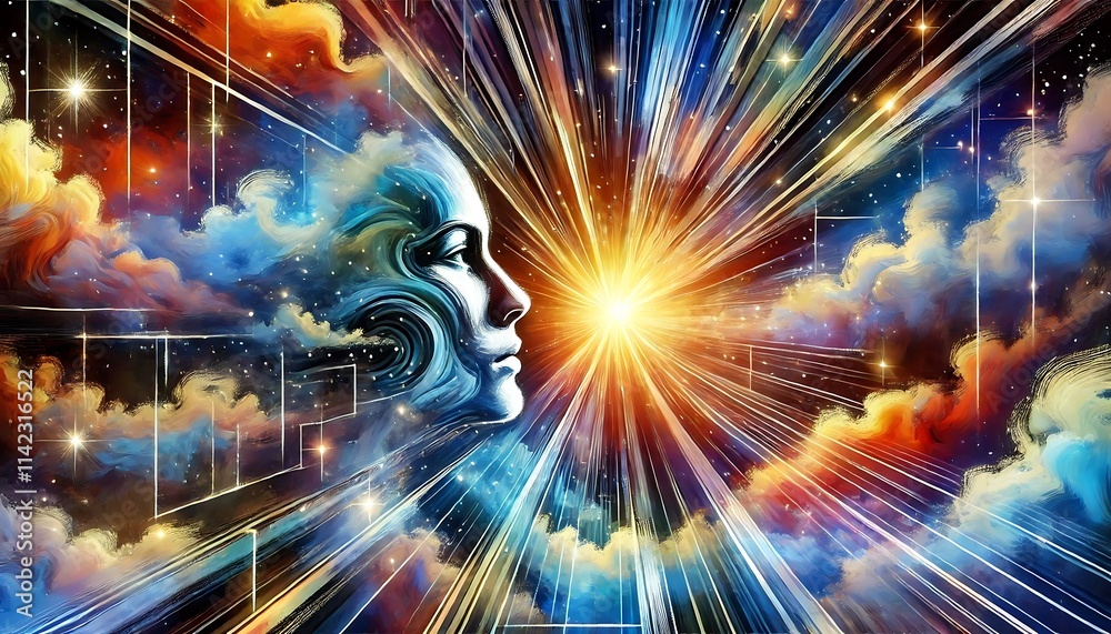 Generative AI visualizing hope as radiant light in abstract design Generative AI visualizing hope as radiant light in abstract design