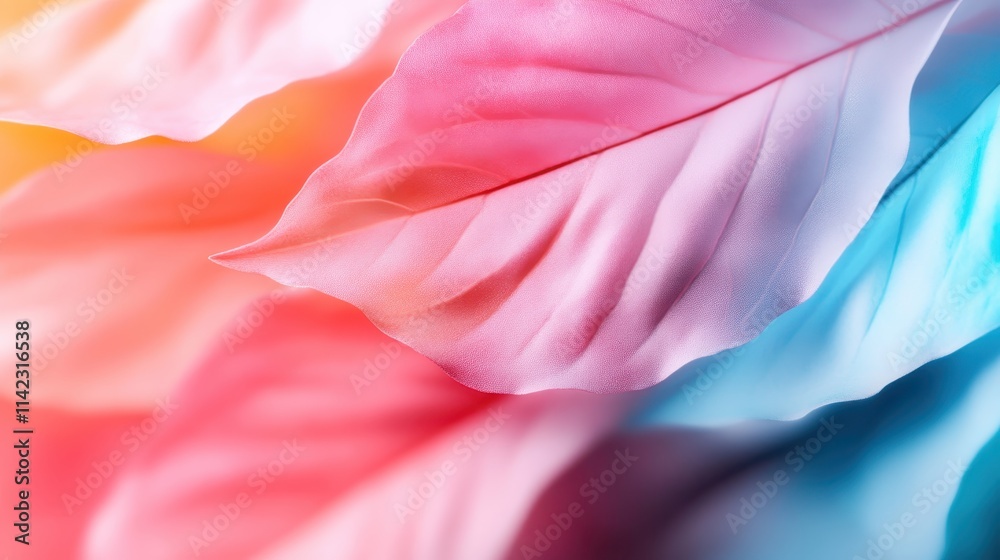 Delicate leaves in pastel shades create a harmonious composition, mixing warm and cool hues, offering a feeling of calm and serenity through color balance. Delicate leaves in pastel shades create a harmonious composition, mixing warm and cool hues, offering a feeling of calm and serenity through color balance.