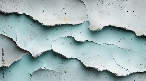 An artistic depiction of a cracked concrete wall showing layers of peeling paint and texture, evoking themes of decay and urban aesthetics in subdued tones. photo