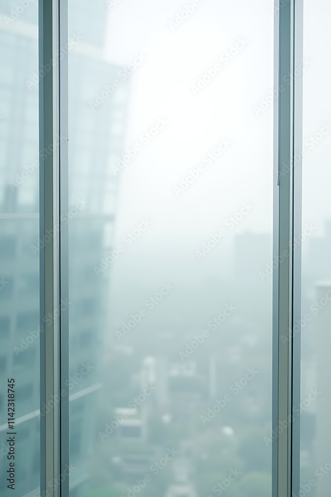 A modern building features a blurred white abstract glass wall, which provides an unobstructed view of its surroundings._00002_ A modern building features a blurred white abstract glass wall, which provides an unobstructed view of its surroundings._00002_