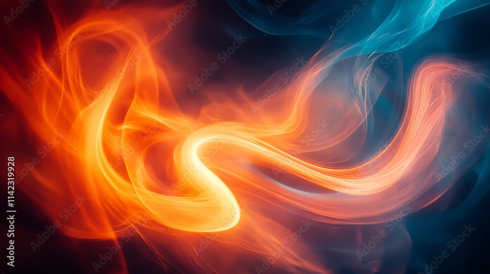 Abstract Swirling Orange And Blue Light Energy Flow Abstract Swirling Orange And Blue Light Energy Flow