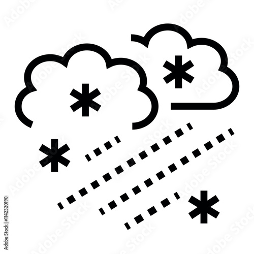 Winter weather line black icon. Sign for web page, mobile app, button, logo.
