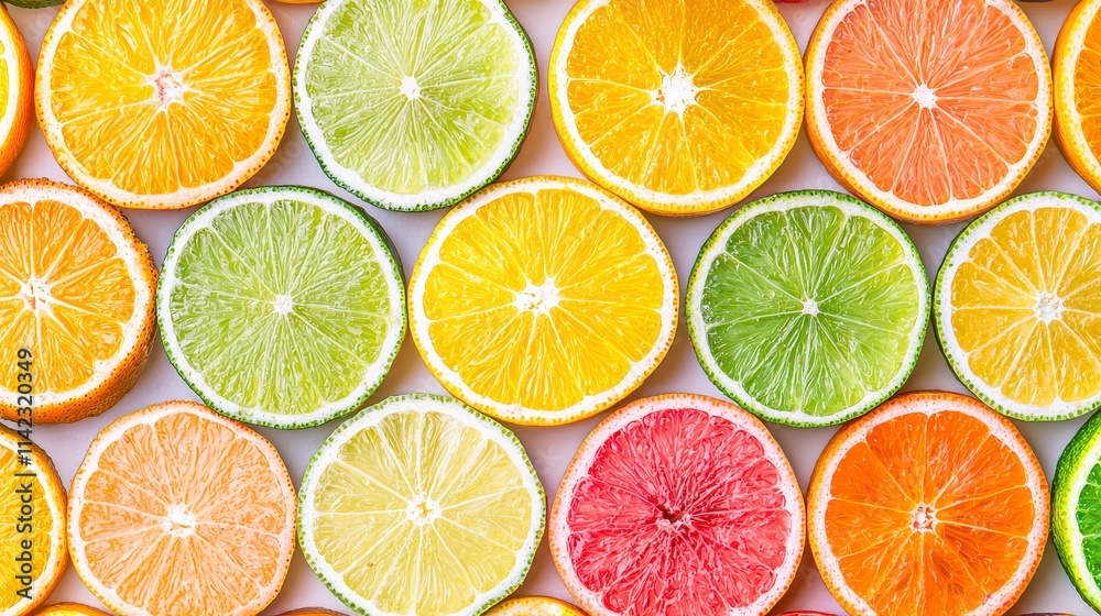 Vibrant Citrus Fruit Slices Background Pattern Vibrant Citrus Fruit Slices Background Pattern