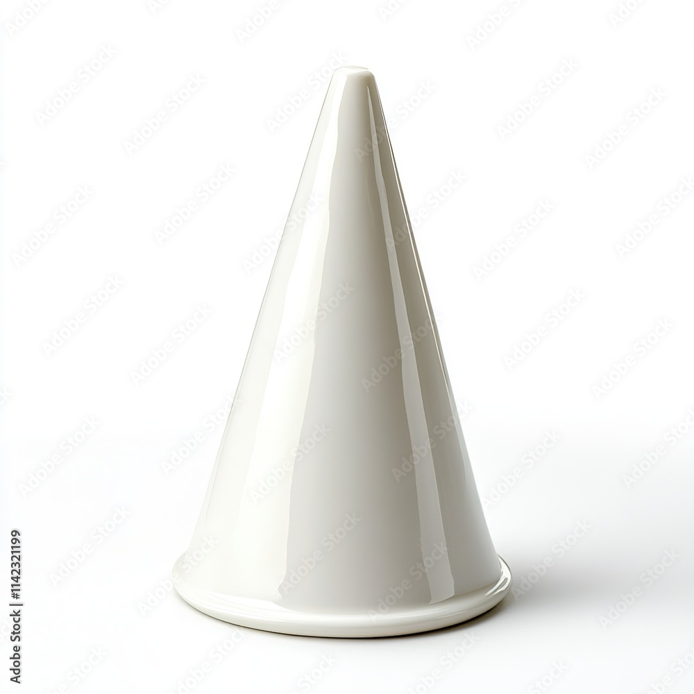 Creative display of a modern white cone minimalist design studio setting abstract conceptual art Creative display of a modern white cone minimalist design studio setting abstract conceptual art