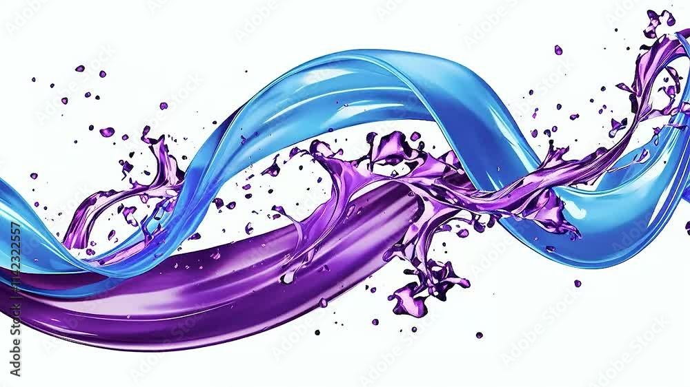 a blue and purple water splash