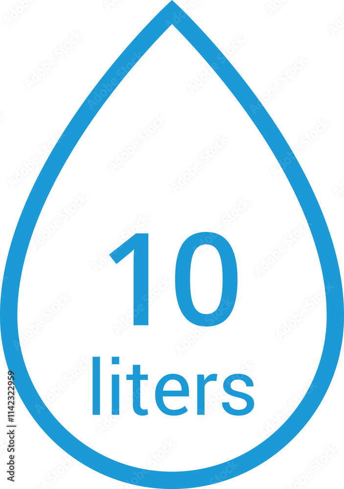 Water Capacity symbols. Milliliters, liters. Water drop infographic elements. Vector illustration Water Capacity symbols. Milliliters, liters. Water drop infographic elements. Vector illustration