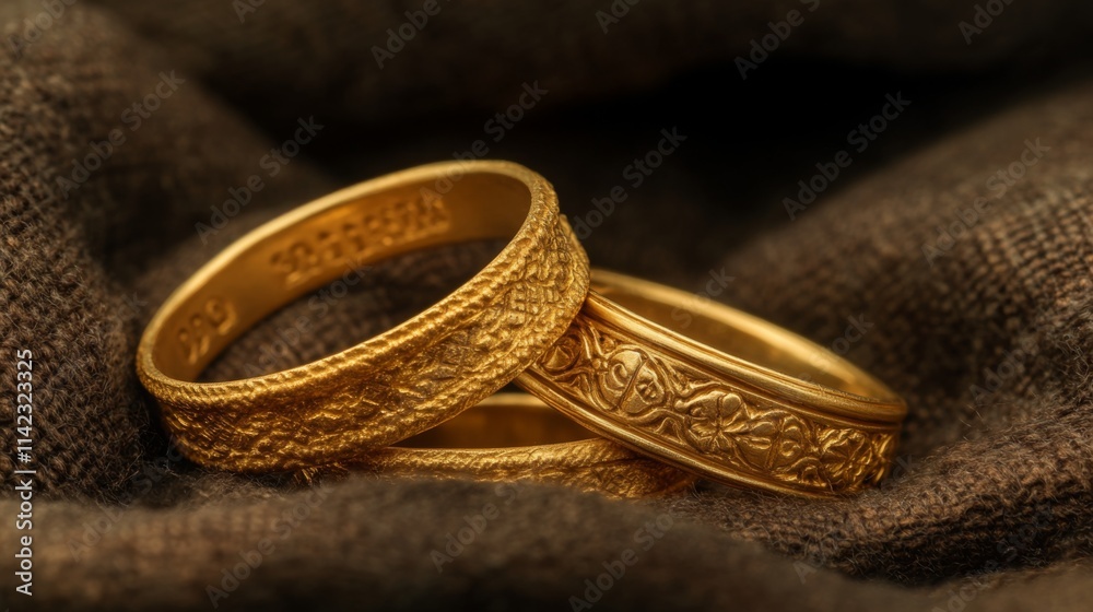 Elegant Gold Jewelry on Velvet Surface Elegant Gold Jewelry on Velvet Surface