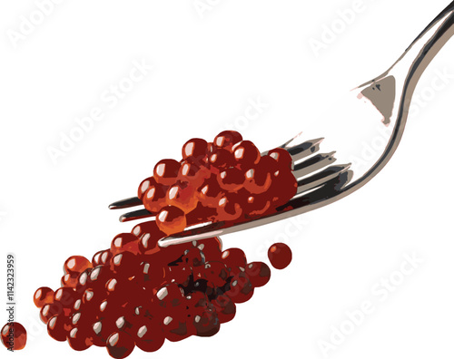 red caviar on spoon