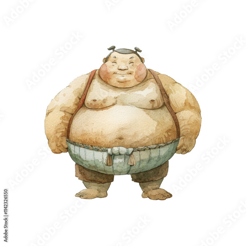 sumo vector illustration in watercolor style