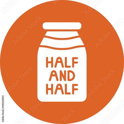 Half and Half glyph circle icon