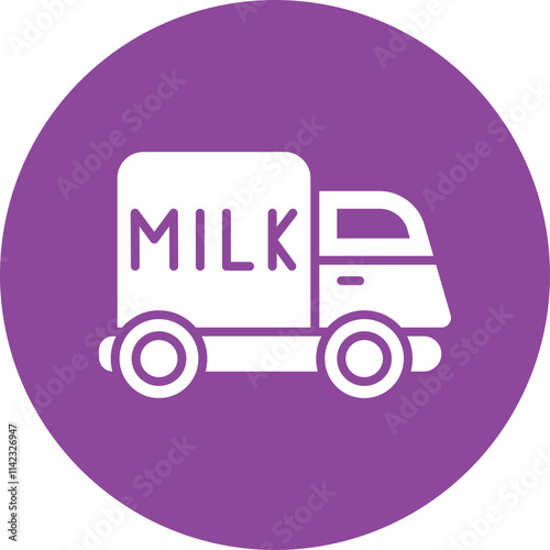 Milk Delivery glyph circle icon