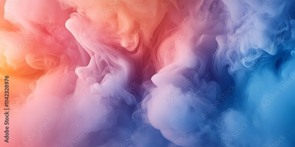 Fototapeta premium Abstract colorful smoke swirls, pastel hues, vibrant, dynamic, dreamy.