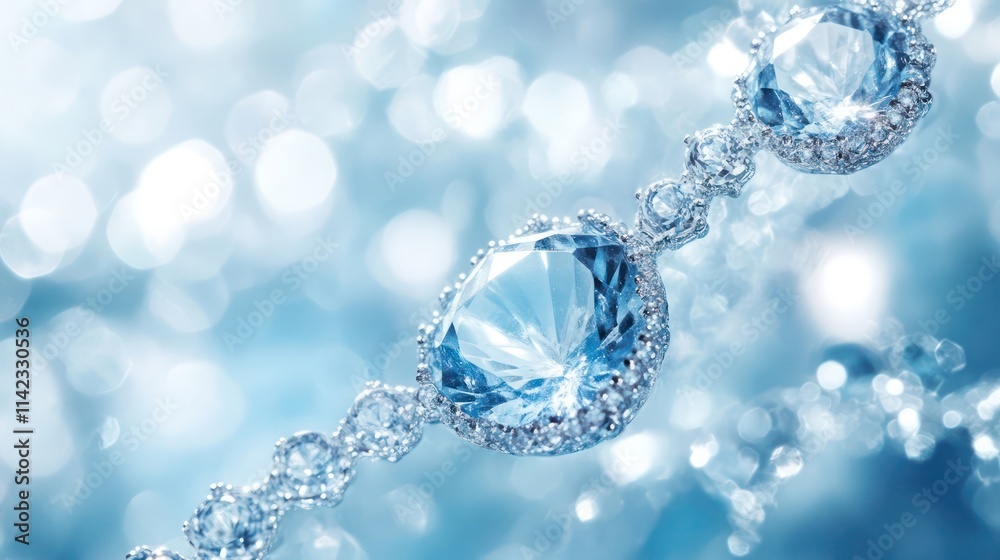 Elegant light blue gemstone bracelet against a soft, bokeh background. Elegant light blue gemstone bracelet against a soft, bokeh background.
