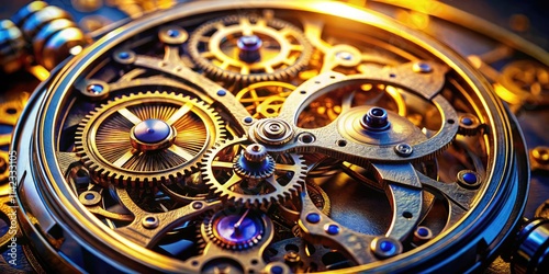 Wallpaper Mural Steampunk details abound in this high-resolution image; a close-up showcasing the intricate mechanism and candid watch gears. Torontodigital.ca