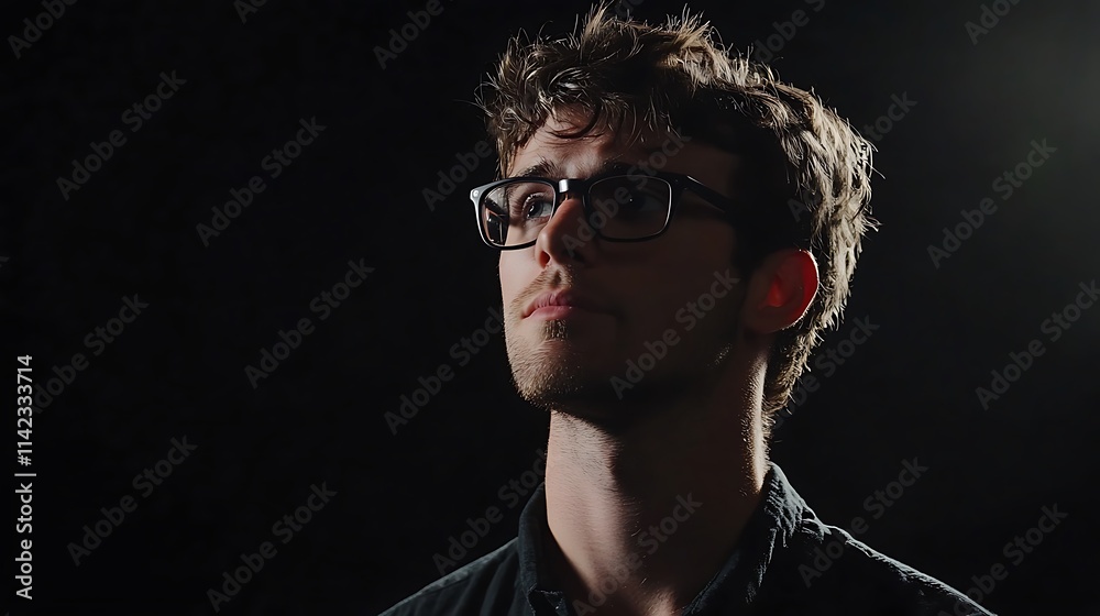 Solid black background for interview video setup, professional tone