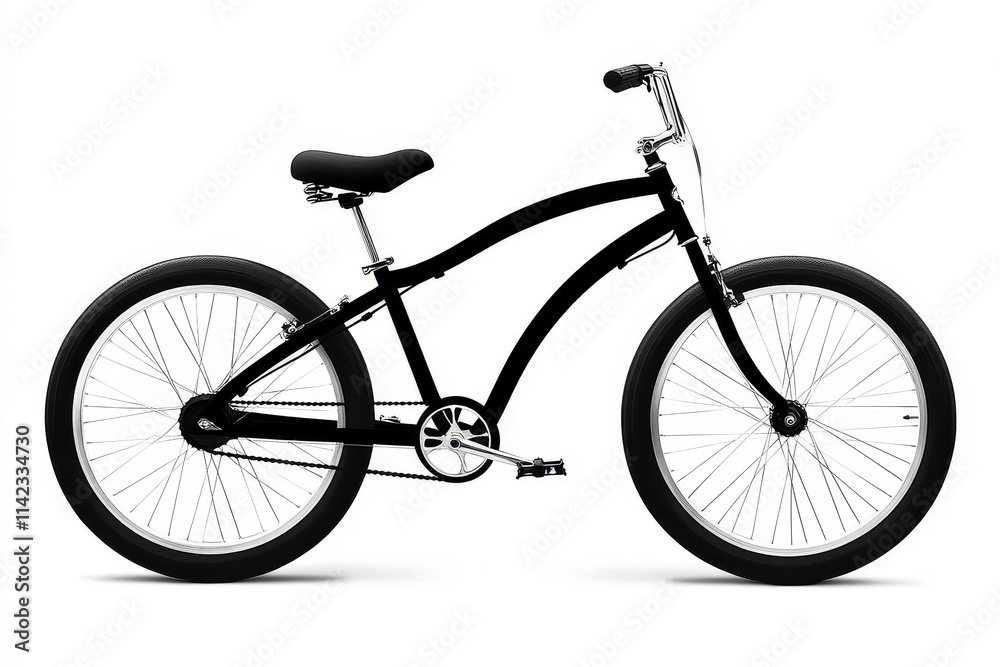 Black silhouette of a classic bicycle on a white background.