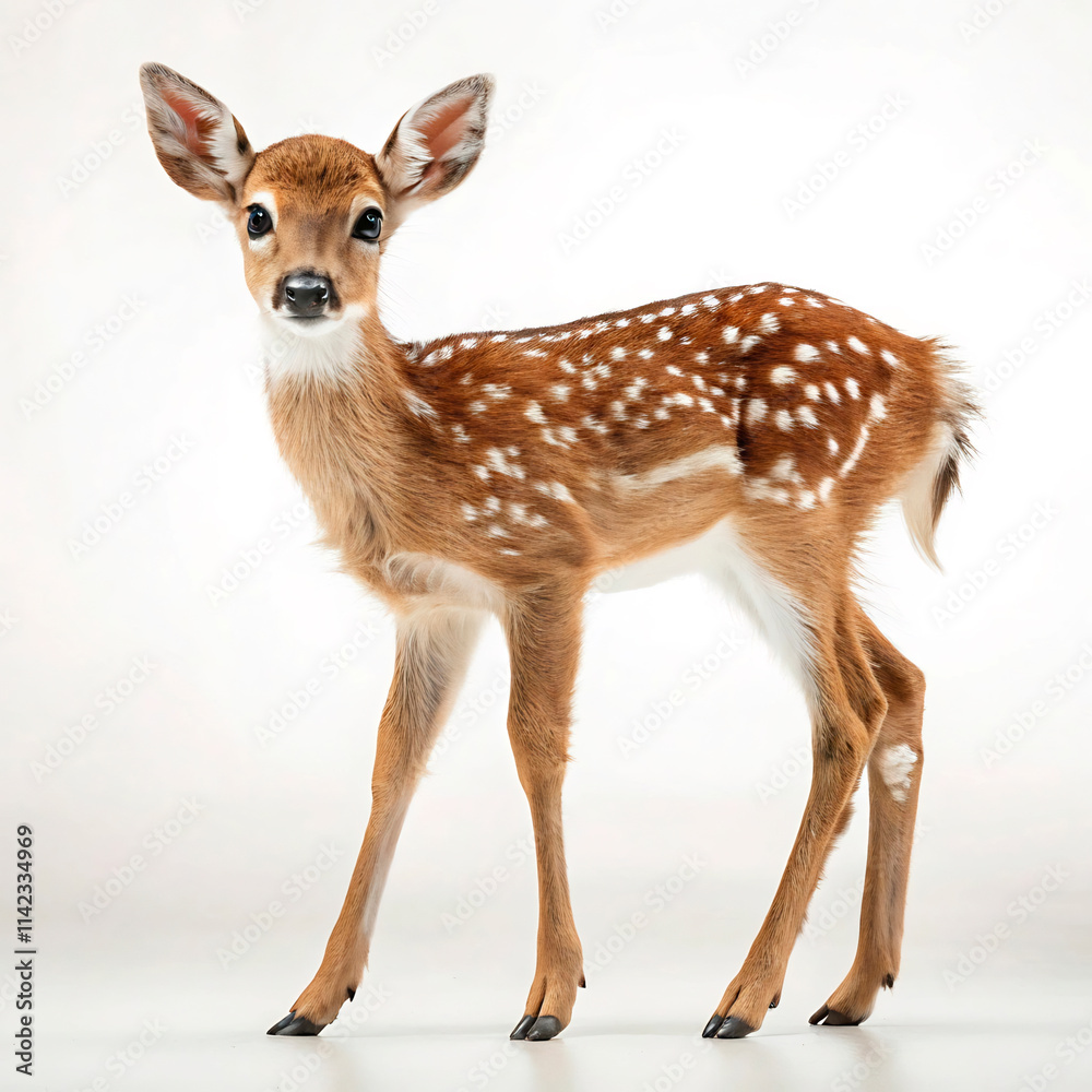 a deer is standing in front of a white background a deer is standing in front of a white background