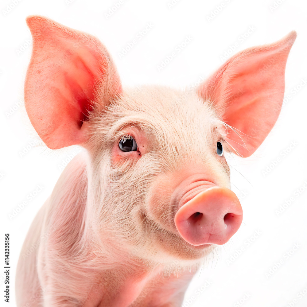 a pig that is pink and has a pink nose a pig that is pink and has a pink nose